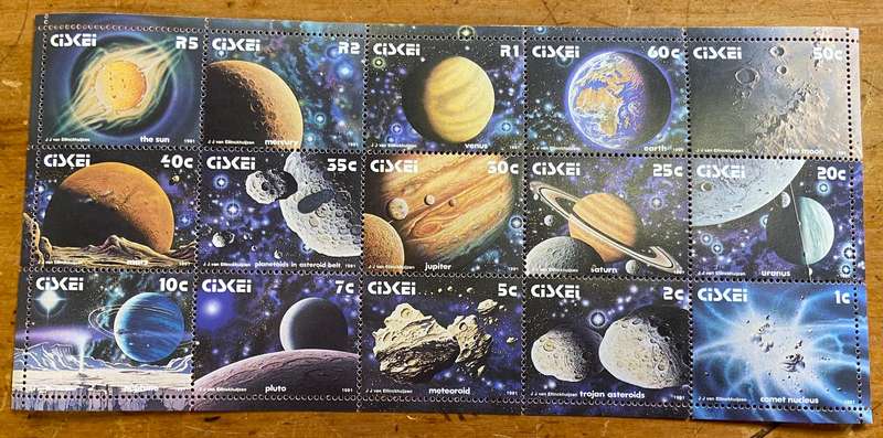 CISKEI - MINIATURE SHEET - 1991 2nd Definitive Issue - THE SOLAR SYSTEM -  UM - SACC 207.