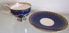 1908 ANTIQUE MINTONS Tea Cup & Saucer with Sterling Silver Holder & Handle - RARE!