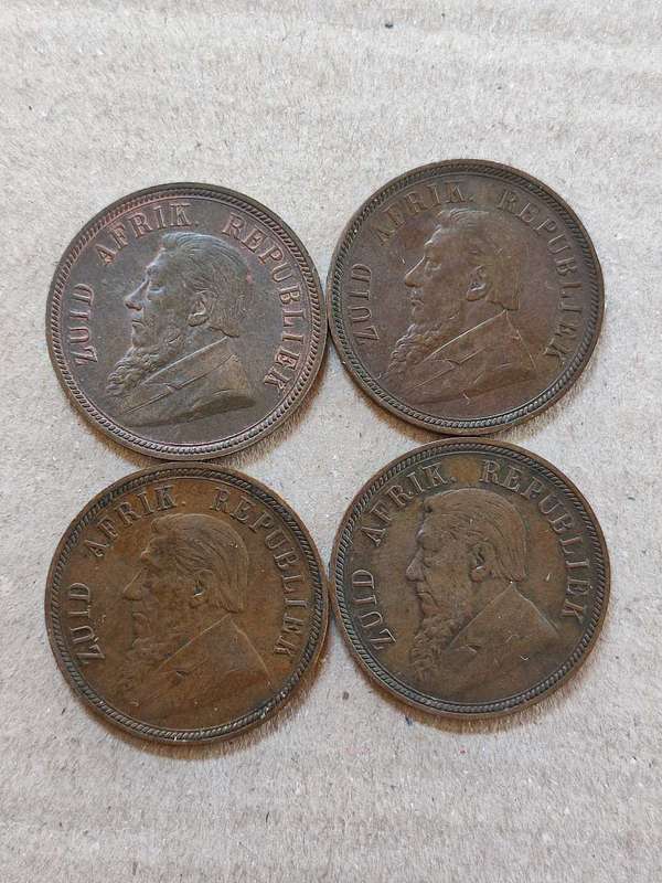1898 ZAR PENNY LOT OF 4