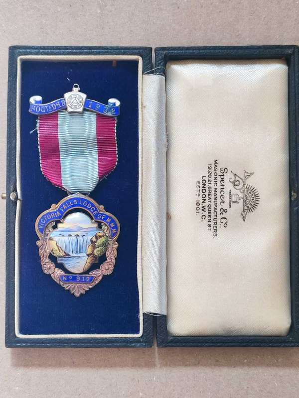 Silver Masonic badge Victoria Falls Lodge of MMM