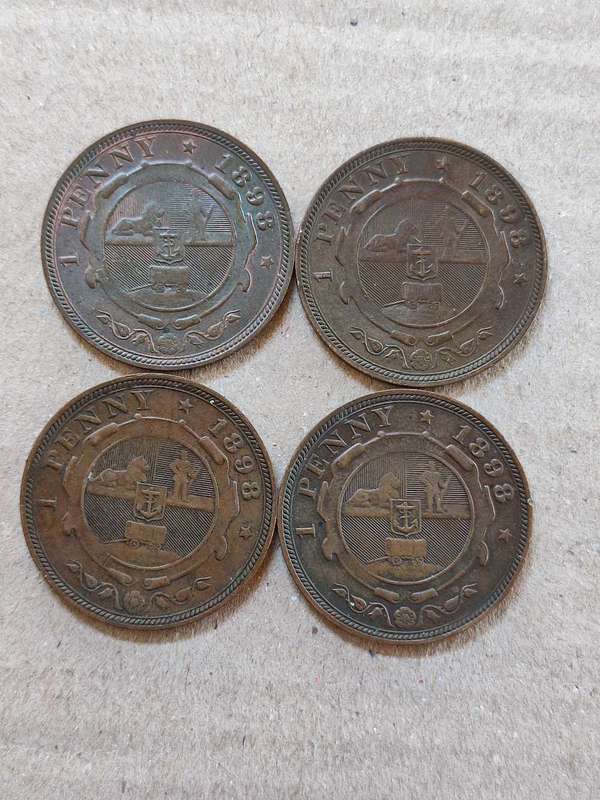 1898 ZAR PENNY LOT OF 4