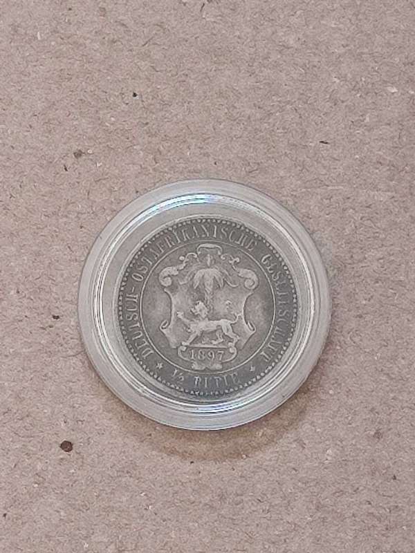 Deutsch Ostafrikanische Gesellschaft. 1/2 Rupie Silver