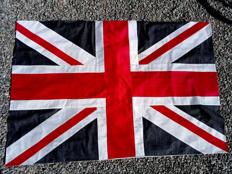 Large Vintage Strip Sewn Union Jack British Flag.