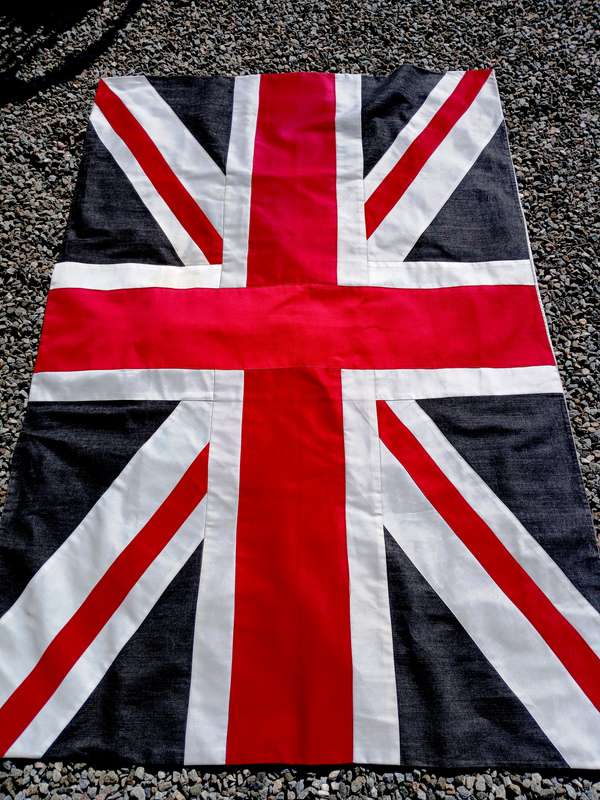 Large Vintage Strip Sewn Union Jack British Flag.