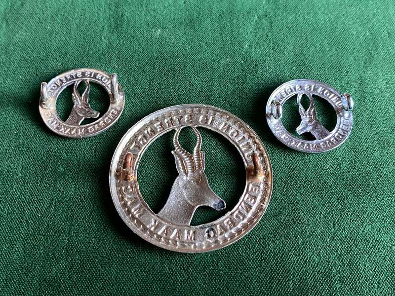 SA ARMY GENERAL SERVICE CHROME CAP AND COLLARS-WORN 1980'S-LUGS COMPLETE