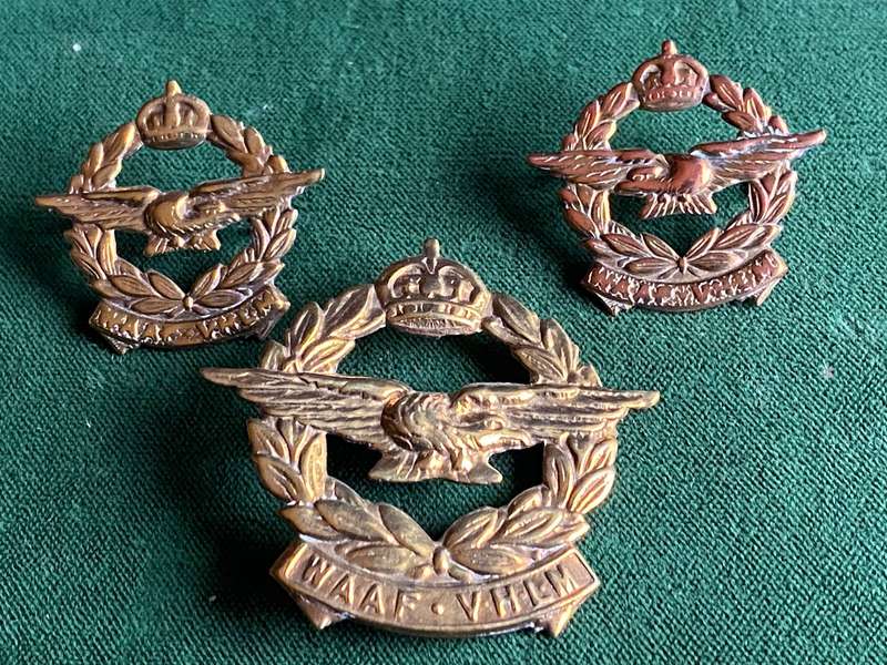 SAAF WOMENS AUXILIARY AIR FORCE CAP AND COLLARS-WORN WW2-ONE LUG ON CAP MISSING