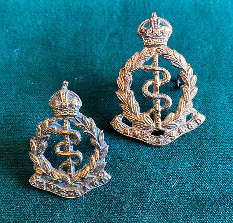 SA MEDICAL CORPS CAP AND COLLAR-WORN PRE 1983-LUGS COMPLETE
