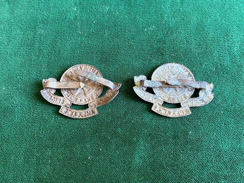 SA ST JOHN'S BRIGADE COLLAR BADGE PAIR- LUGS INTACT
