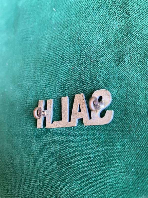 SA LIGHT HORSE WHITE METAL TITLE-WORN BOER WAR- 2 LUGS