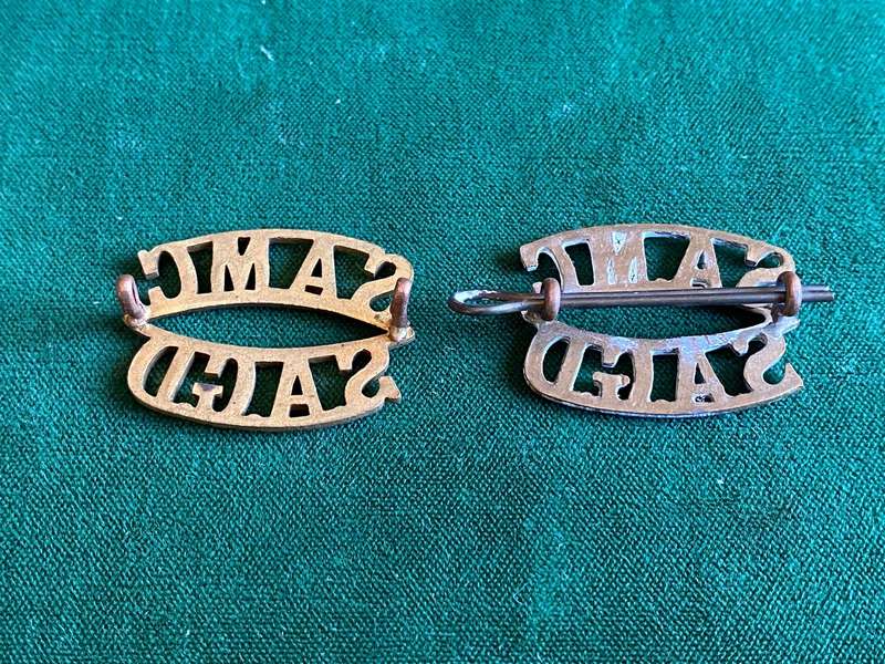 SA MEDICAL CORPS TITLE PAIR-WORN 1923-1950-LUGS COMPLETE