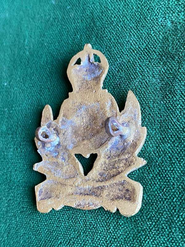SA MILITARY INTELLIGENCE CORPS BRASS CAP BADGE (BRITISH PATTERN,ADOPTED AND WORN WW2) -2 LUGS