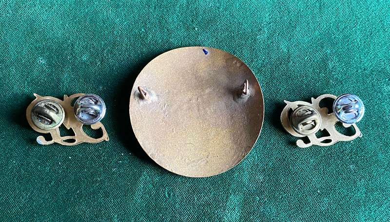 STATE PRESIDENTS GUARD,BRASS AND ENAMEL CAP AND 2 COLLARS-WORN PRE 1986-LUGS + PINS INTACT