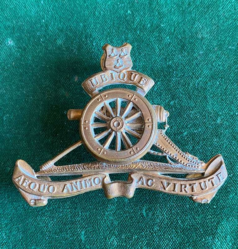 VRYSTAATSE STAATS ARTILLERIE CAP BADGE-APPROVED -1962-3X SCREW LUGS