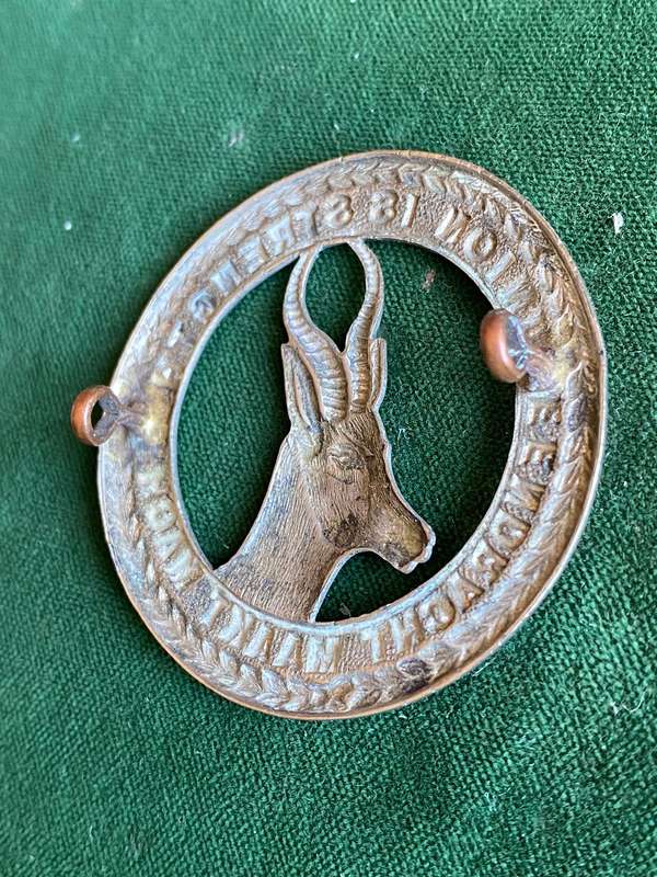 4 SA INFANTRY CAP BADGE-WORN 1915-1919- 2 LUGS