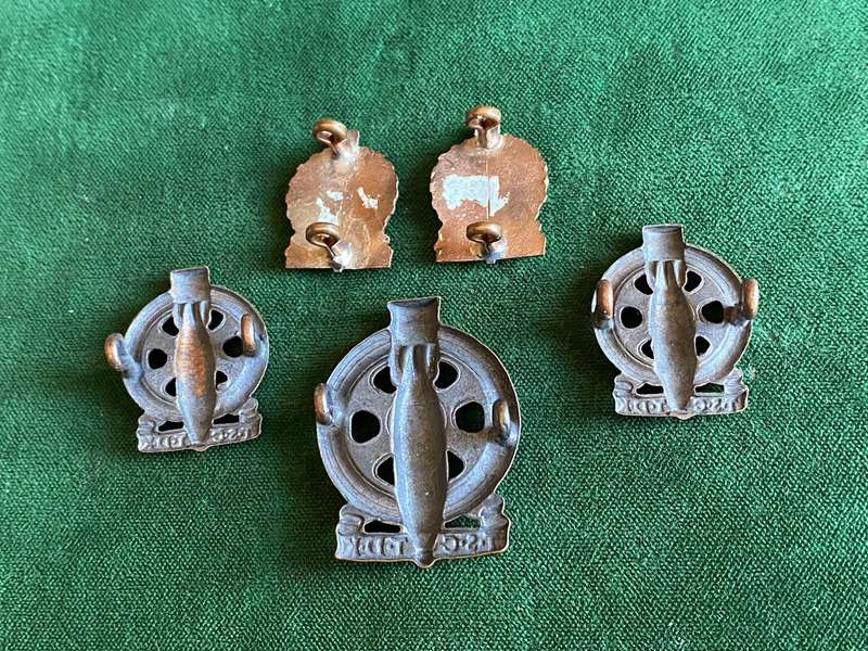 TECHNICAL SERVICE CORPS,BRONZE CAP,COLLARS AND MESS DRESS COLLARS-WORN 1942-1945- LUGS INTACT