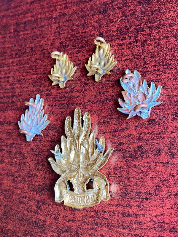 REGIMENT NORTH EAST CAPE GILDING METAL CAP,COLLARS AND MESS DRESS COLLARS-WORN POST 1965-LUGS+PINS C