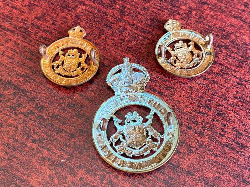 SA INSTRUCTIONAL CORPS,GILDING METAL CAP AND COLLARS-WORN 1913-1922-Z TYPE-LUGS INTACT
