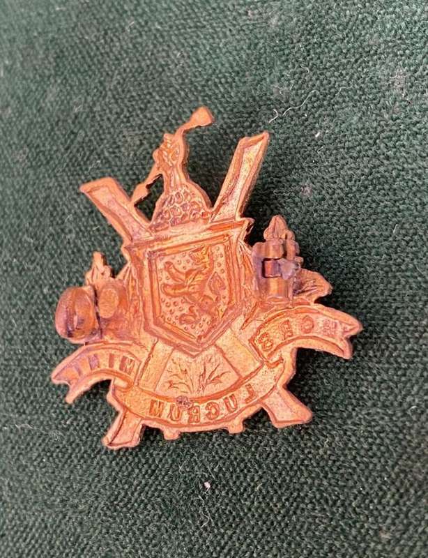 SOUTH AFRICAN SCOTTISH BRASS COLLAR BADGE(NO 226 IN OWEN)WORN 1915-1919-ONE LUG-SCARCE