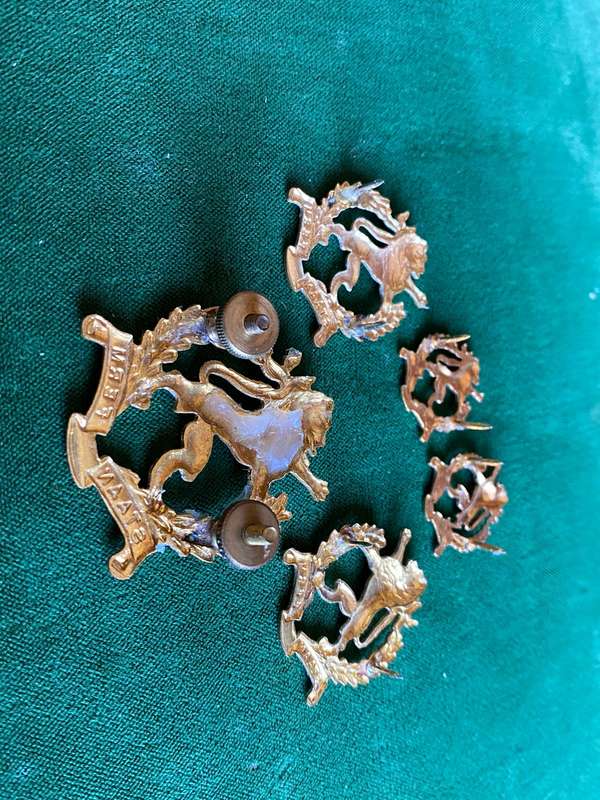 REGIMENT HOëVELD,CHROME CAP,COLLARS AND MESS DRESS COLLARS-WORN POST 1965-LUGS+PINS INTACT