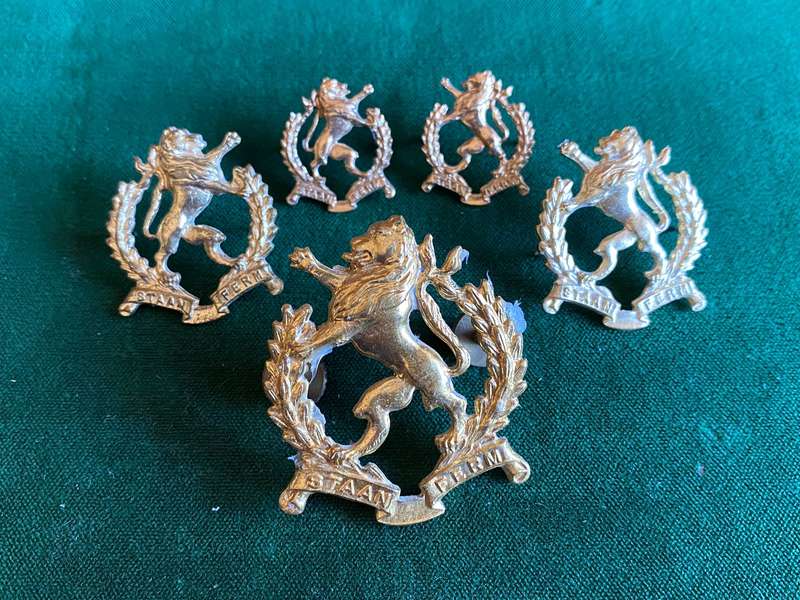 REGIMENT HOëVELD,CHROME CAP,COLLARS AND MESS DRESS COLLARS-WORN POST 1965-LUGS+PINS INTACT