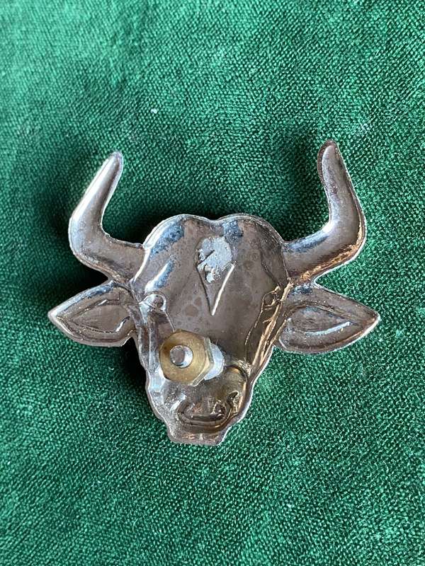 116 BATTALION CHROMED CAP BADGE-APPROVED IN 1986- ONE LUG