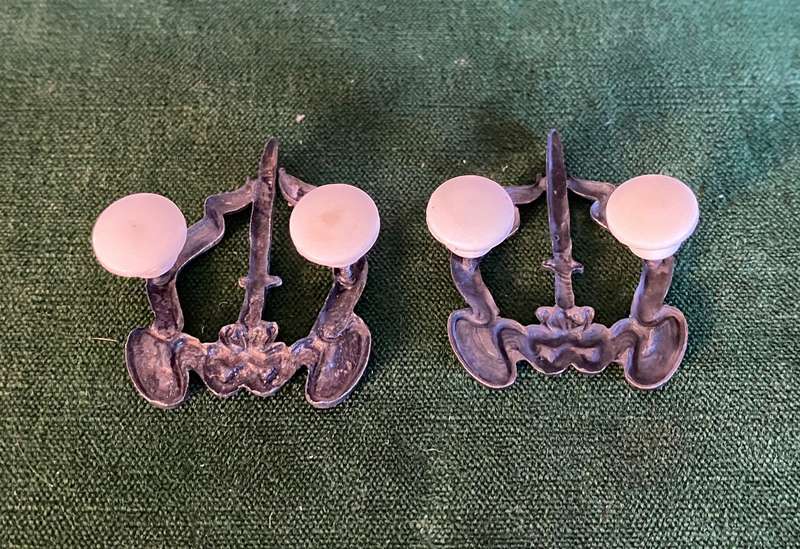 SWA MILITARY POLICE OXIDISED SILVER COLLAR BADGE PAIR-PINS INTACT