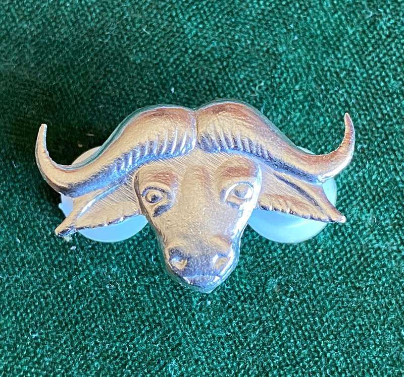 32 BATTALION CHROMED COLLAR BADGE-APPROVED IN 1977- 2 PINS