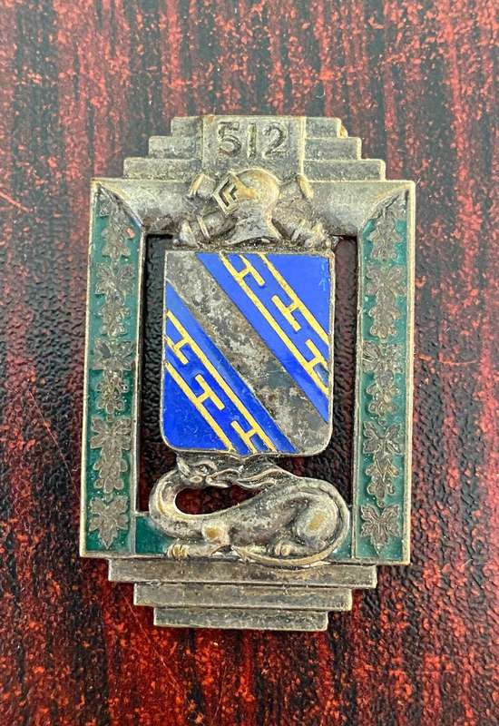 FRENCH 512 REGIMENT (DE CHARS DE COMBAT) BADGE- WW2