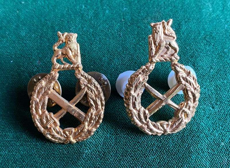 GENERAL OFFICERS GILT LAPEL MESS DRESS PAIR- PINS INTACT