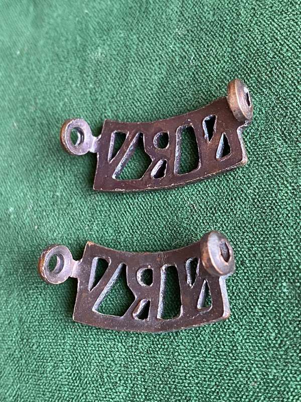 NATIONAL RESERVE VOLUNTEERS TITLE PAIR- WORN WW2-LUGS INTACT