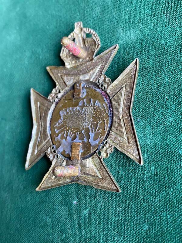 RAILWAYS AND HARBOURS RIFLES WHITE METAL POUCH BELT PLATE-WORN 1915-1920- 2X SCREW LUGS-MEASURES 68X