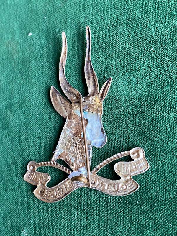 SOUTHERN RIFLES SILVER PLATED SLOUCH HAT BADGE-WORN 1914-1915