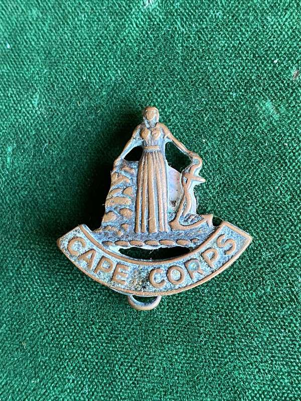 CAPE CORPS BRASS CAP BADGE-ONE LUG