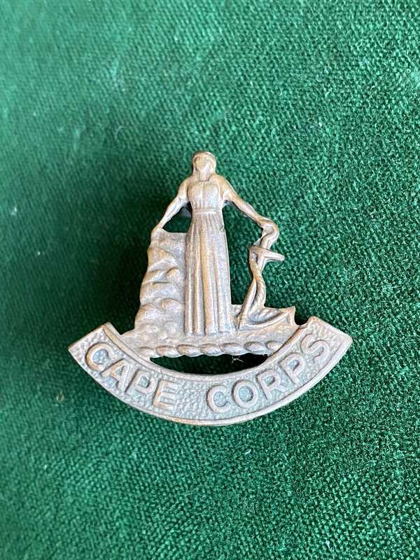 CAPE CORPS BRASS CAP BADGE- 2 LUGS