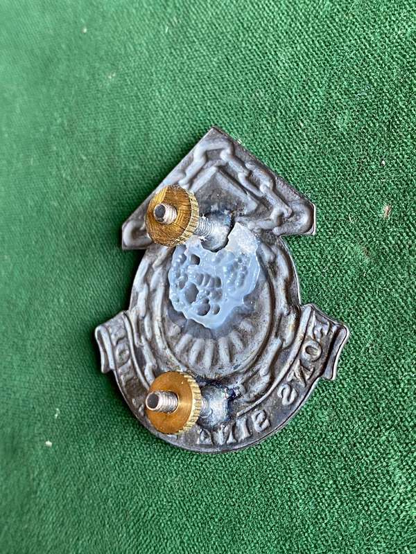 NORTHERN TRANSVAAL COMMAND MAINTENANCE UNIT CAP BADGE-APPROVED IN 1986- 2 X SCREW LUGS