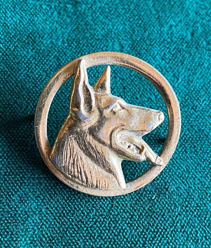 SA POLICE HANDLERS-GILDING METAL BREAST BADGE- 2 PINS
