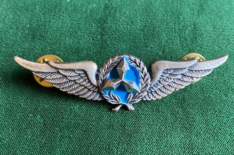 SWA AIR FORCE PILOT,OXIDISED SILVER BREAST BADGE-APPROVED IN 1988- 2 PINS