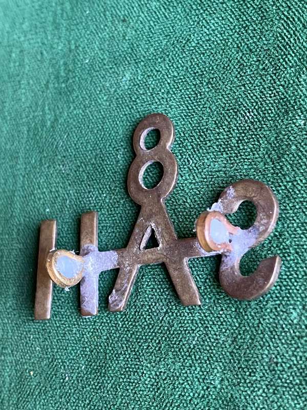 8TH SOUTH AFRICAN HORSE TITLE-WORN 1915-1918- 2 LUGS