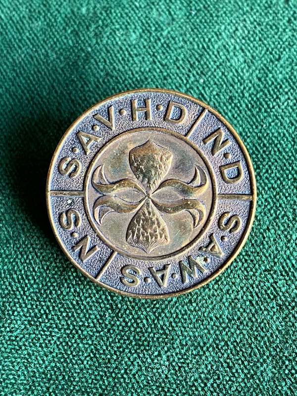 WW2 SA WOMANS AUXILIARY SERVICE BADGE