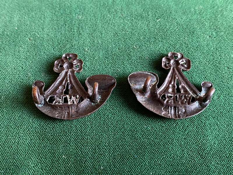 WITWATERSRAND COLLAR BADGE PAIR-WORN 1903-1954-LUGS INTACT