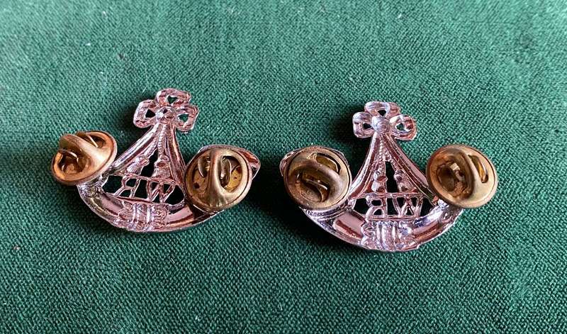 WITWATERSRAND CHROME COLLAR BADGE PAIR-WORN POST 1976-PINS INTACT