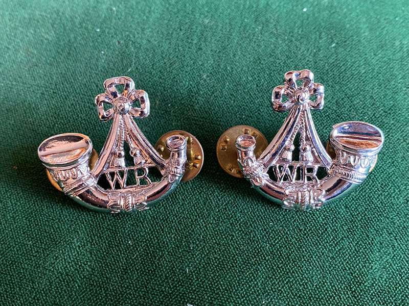 WITWATERSRAND CHROME COLLAR BADGE PAIR-WORN POST 1976-PINS INTACT
