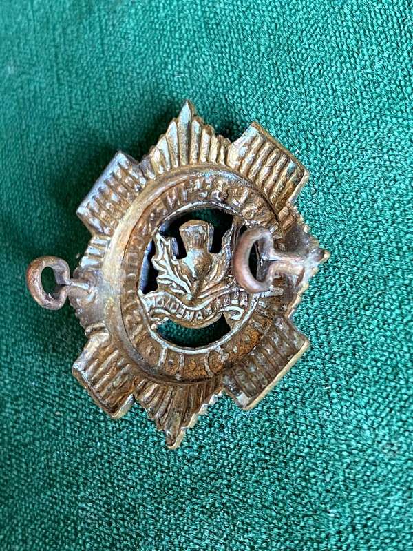 TRANSVAAL 8TH INFANTRY SCOTTISH BRASS SPORRAN BADGE-WORN 1922-1954- 2 LUGS