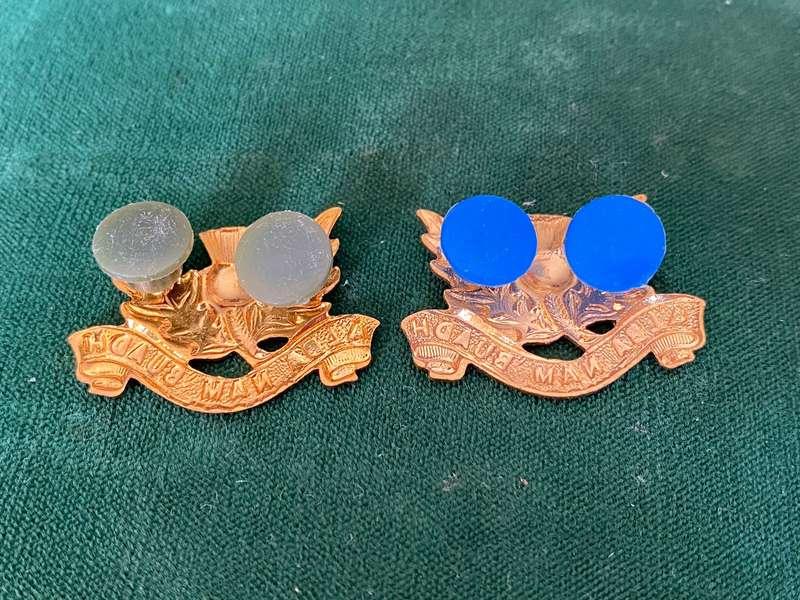 TRANSVAAL SCOTTISH COLLAR BADGE PAIR-WORN 1960'S-PINS INTACT