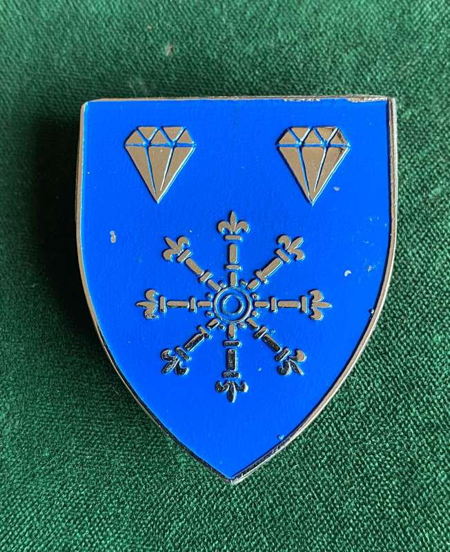 SWA HQ 1 LOGISTIC REGT. POCKET FLASH- VARIATION WITH NO LUCITE- 3 PINS