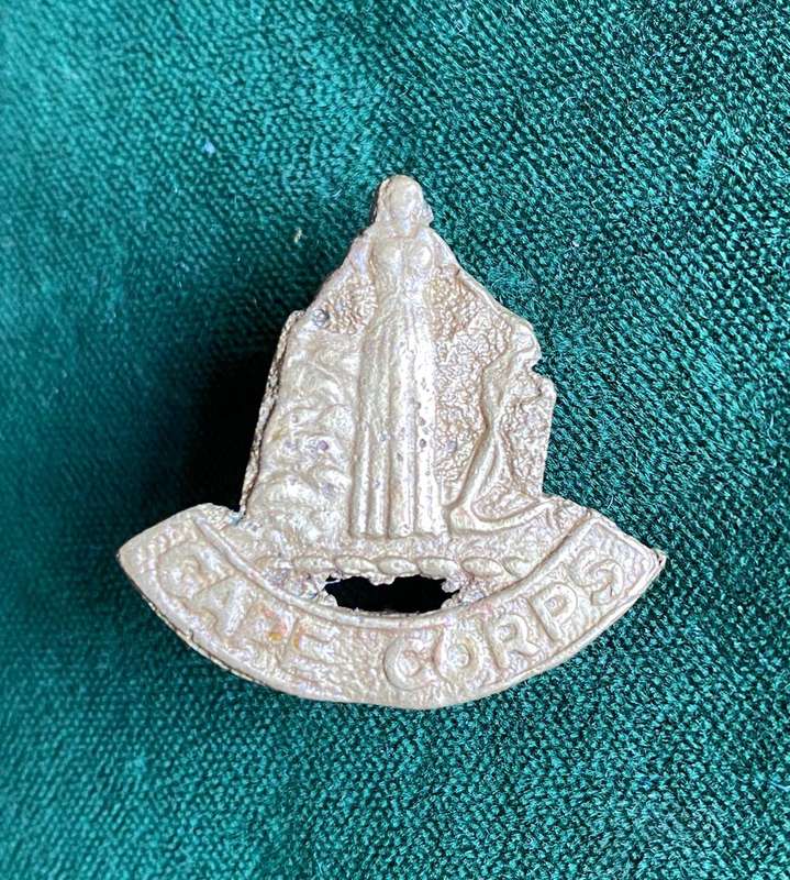 CAPE CORPS CAP BADGE-WORN 1940-45- 2 LUGS