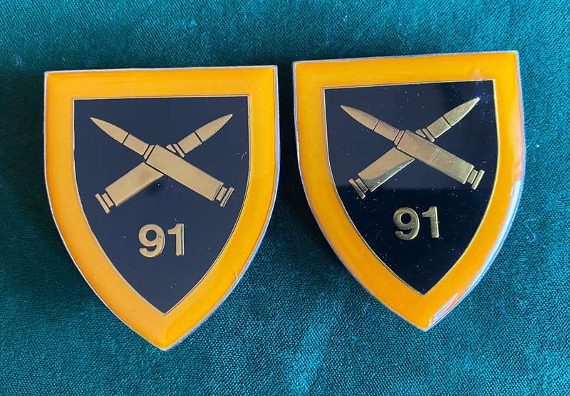 91 AMMO DEPOT SHOULDER FLASH PAIR-PINS INTACT