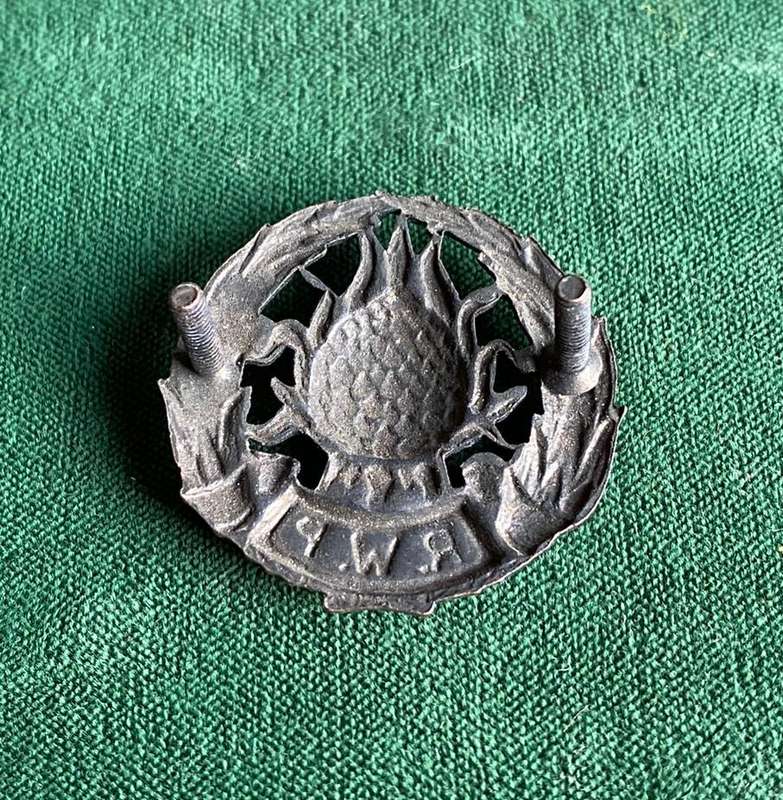 REGT. WESTELIKE PROVINSIE BLACKENED BRASS CAP BADGE-  2LUGS-WORN 1935-1964