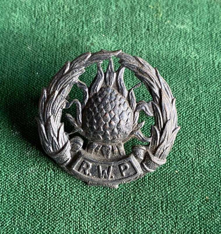 REGT. WESTELIKE PROVINSIE BLACKENED BRASS CAP BADGE-  2LUGS-WORN 1935-1964