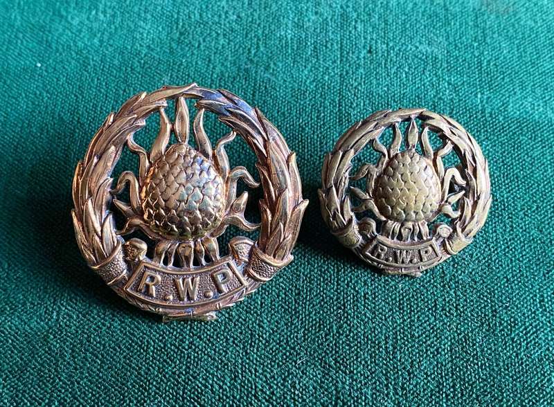 REGT. WESTELIKE PROVINSIE BRASS CAP AND ONE COLLAR-WORN 1935-1964-LUGS INTACT